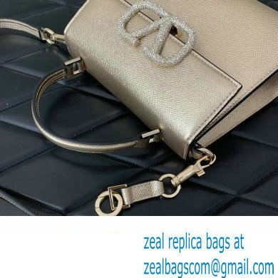 Valentino small VSLING Handbag in metallic Gold grainy calfskin with VLogo Signature crystals 2024 - Click Image to Close