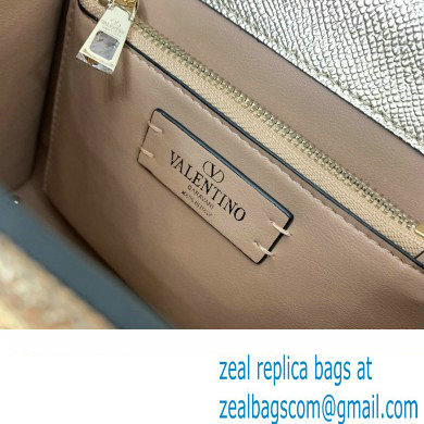 Valentino small VSLING Handbag in metallic Gold grainy calfskin with VLogo Signature crystals 2024