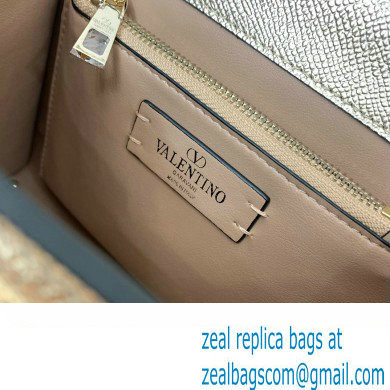 Valentino small VSLING Handbag in metallic Gold grainy calfskin with VLogo Signature crystals 2024 - Click Image to Close