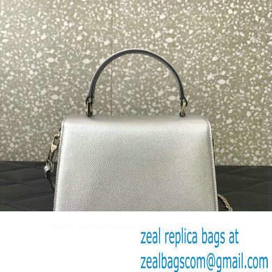 Valentino small VSLING Handbag in metallic Silver grainy calfskin with VLogo Signature crystals 2024