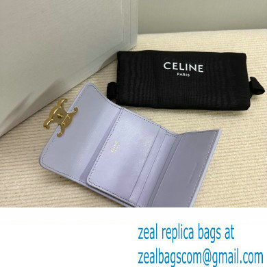 celine COMPACT WALLET WITH COIN TRIOMPHE in Shiny calfskin Light Lilac 10I653 2023