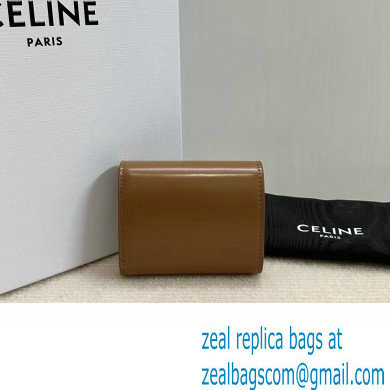 celine Small Wallet TRIOMPHE in Shiny calfskin Bronze 10D783 2023 - Click Image to Close