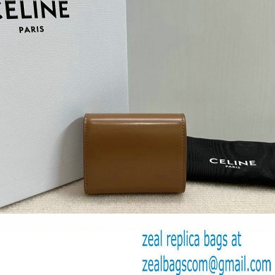 celine Small Wallet TRIOMPHE in Shiny calfskin Bronze 10D783 2023