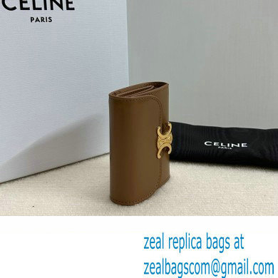 celine Small Wallet TRIOMPHE in Shiny calfskin Bronze 10D783 2023