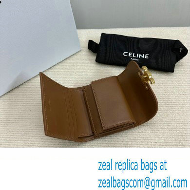 celine Small Wallet TRIOMPHE in Shiny calfskin Bronze 10D783 2023 - Click Image to Close