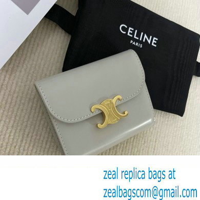 celine Small Wallet TRIOMPHE in Shiny calfskin gray 10D783 2023 - Click Image to Close