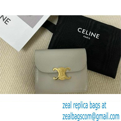 celine Small Wallet TRIOMPHE in Shiny calfskin gray 10D783 2023 - Click Image to Close