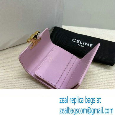 celine Small Wallet TRIOMPHE in Shiny calfskin rose 10D783 2023 - Click Image to Close