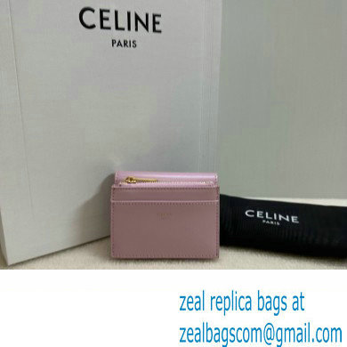 celine Small Wallet TRIOMPHE in Shiny calfskin rose 10D783 2023