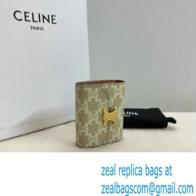 celine Small Wallet TRIOMPHE in TRIOMPHE CANVAS Grege 2024 - Click Image to Close