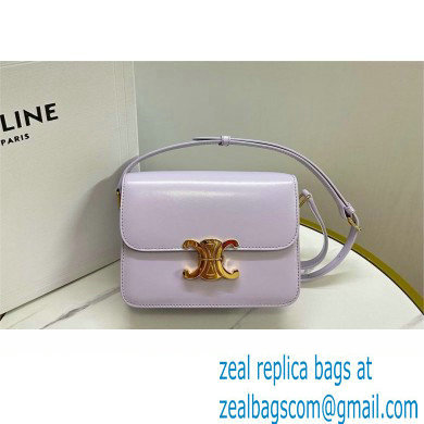 celine Teen Triomphe Bag in shiny calfskin lilac 2024