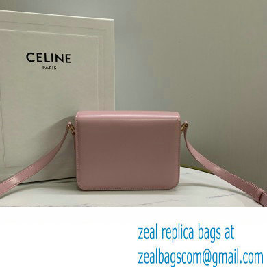 celine Teen Triomphe Bag in shiny calfskin rose 2024