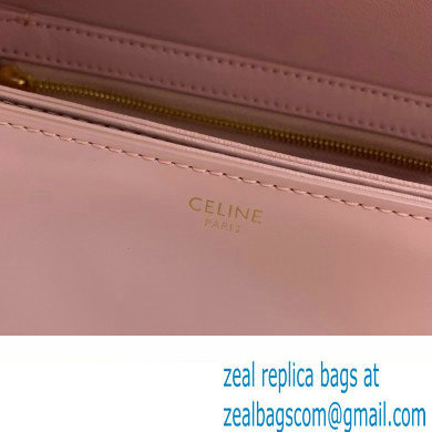 celine Teen Triomphe Bag in shiny calfskin rose 2024