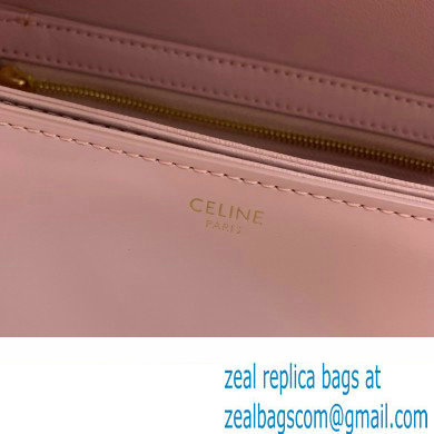 celine Teen Triomphe Bag in shiny calfskin rose 2024