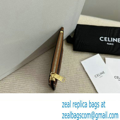 celine Zipped Card Holder in smooth lambskin Tan 10K583 2023