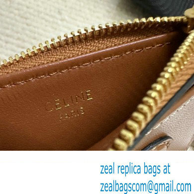 celine Zipped Card Holder in smooth lambskin Tan 10K583 2023