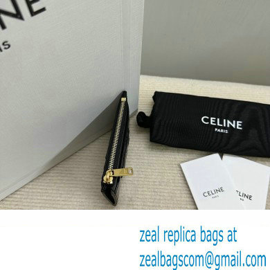 celine Zipped Card Holder in smooth lambskin black 10K583 2023 - Click Image to Close