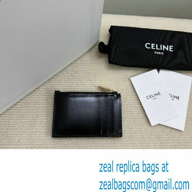 celine Zipped Card Holder in smooth lambskin black 10K583 2023 - Click Image to Close