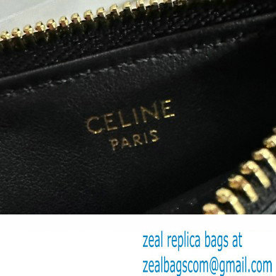 celine Zipped Card Holder in smooth lambskin black 10K583 2023 - Click Image to Close