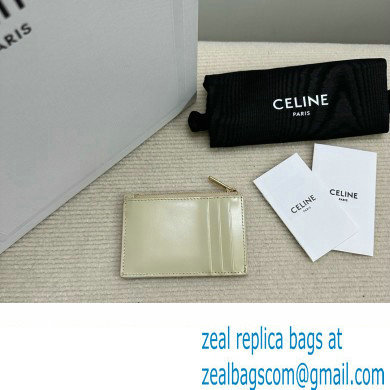 celine Zipped Card Holder in smooth lambskin off white 10K583 2023