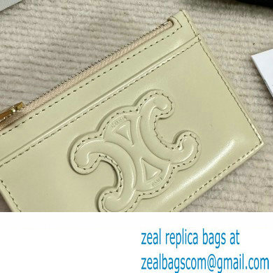 celine Zipped Card Holder in smooth lambskin off white 10K583 2023