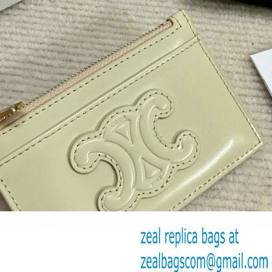 celine Zipped Card Holder in smooth lambskin off white 10K583 2023