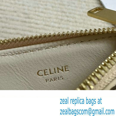 celine Zipped Card Holder in smooth lambskin off white 10K583 2023 - Click Image to Close