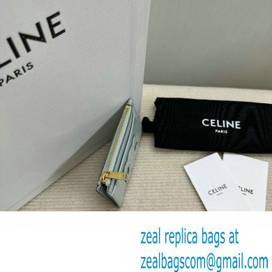 celine Zipped Card Holder in smooth lambskin pale blue 10K583 2023 - Click Image to Close