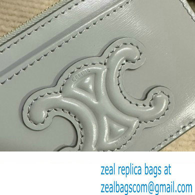 celine Zipped Card Holder in smooth lambskin pale blue 10K583 2023