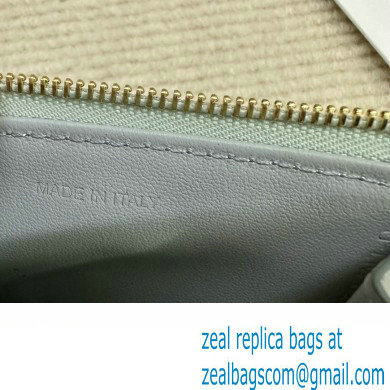 celine Zipped Card Holder in smooth lambskin pale blue 10K583 2023