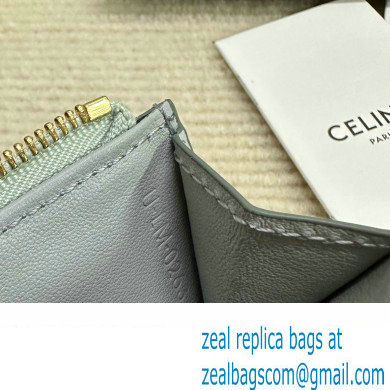 celine Zipped Card Holder in smooth lambskin pale blue 10K583 2023 - Click Image to Close