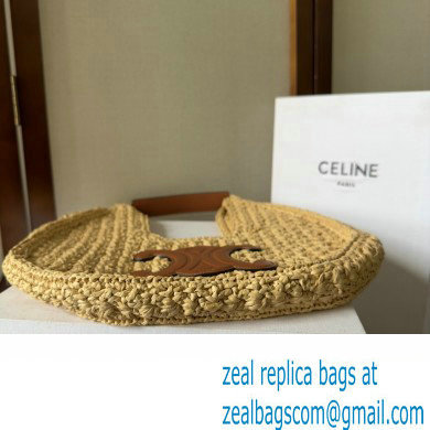 celine classic panier HOBO BAG in Raffia and Calfskin Natural / Tan 2024