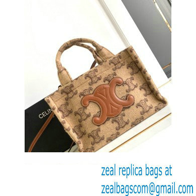 celine small cabas thais in textile with triomphe Camel 2023 - Click Image to Close