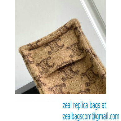 celine small cabas thais in textile with triomphe Camel 2023