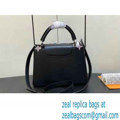 louis vuitton Capucines BB handbag black WITH crystal flowers M51783 2023