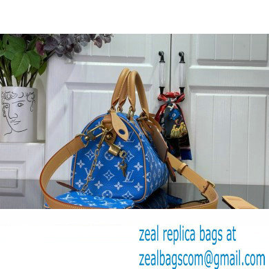 louis vuitton Speedy Bandouliere 25 bag BLUE M24424 2024