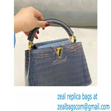 louis vuitton mini CAPUCINES bag dark gray in porosus leather with gold hardware - Click Image to Close