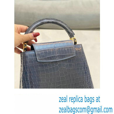 louis vuitton mini CAPUCINES bag dark gray in porosus leather with gold hardware - Click Image to Close