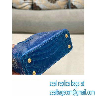 louis vuitton mini CAPUCINES bag in crocodile niloticus bright blue with gold hardware