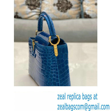 louis vuitton mini CAPUCINES bag in crocodile niloticus bright blue with gold hardware - Click Image to Close