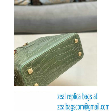 louis vuitton mini CAPUCINES bag in crocodile niloticus green with gold hardware