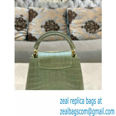 louis vuitton mini CAPUCINES bag in crocodile niloticus green with gold hardware