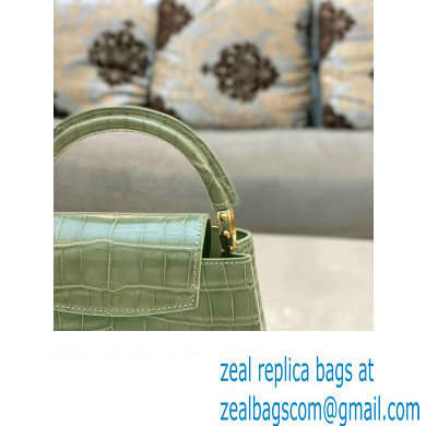 louis vuitton mini CAPUCINES bag in crocodile niloticus green with gold hardware - Click Image to Close