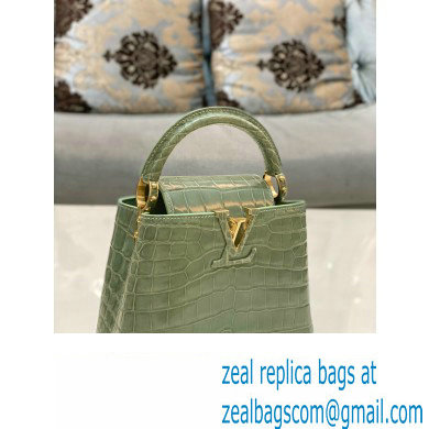 louis vuitton mini CAPUCINES bag in crocodile niloticus green with gold hardware - Click Image to Close