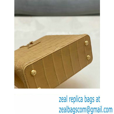 louis vuitton mini CAPUCINES bag in matt alligator leather beige with gold hardware