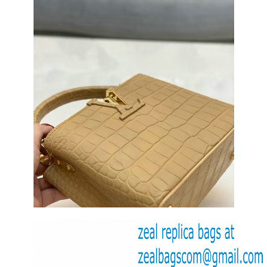 louis vuitton mini CAPUCINES bag in matt alligator leather beige with gold hardware