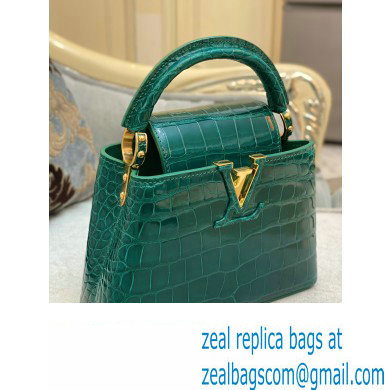 louis vuitton mini CAPUCINES bag jade green in porosus leather with gold hardware - Click Image to Close