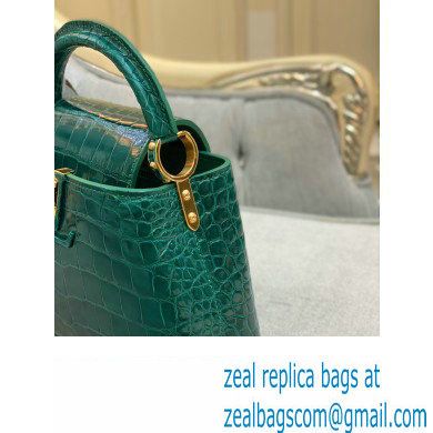 louis vuitton mini CAPUCINES bag jade green in porosus leather with gold hardware