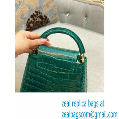 louis vuitton mini CAPUCINES bag jade green in porosus leather with gold hardware - Click Image to Close