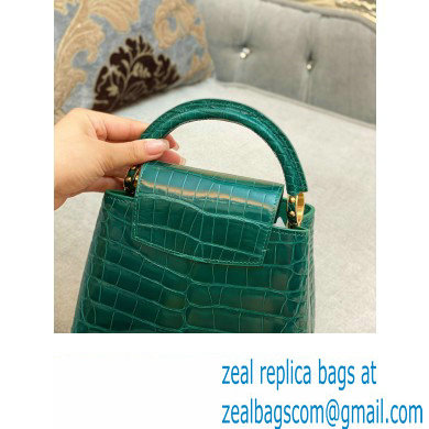 louis vuitton mini CAPUCINES bag jade green in porosus leather with gold hardware